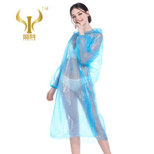 盛科一次性PE连体款雨衣工地户外徒步旅行防水男女款成人批发雨披