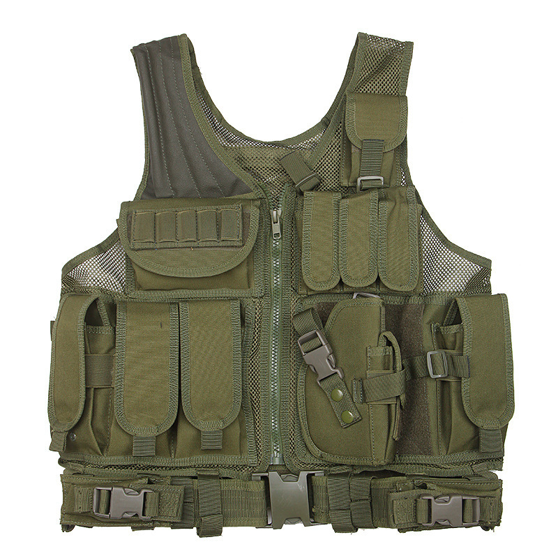 Factory wholesale outdoor training vest camouflage real CS wild breathable security training equipment tactical net shirt vest