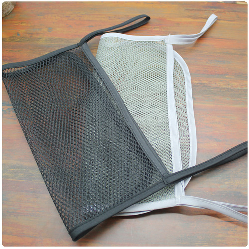 Infant car rear-mounted black grid hanging bag, diaper and tissue bag, baby stroller universal storage net bag