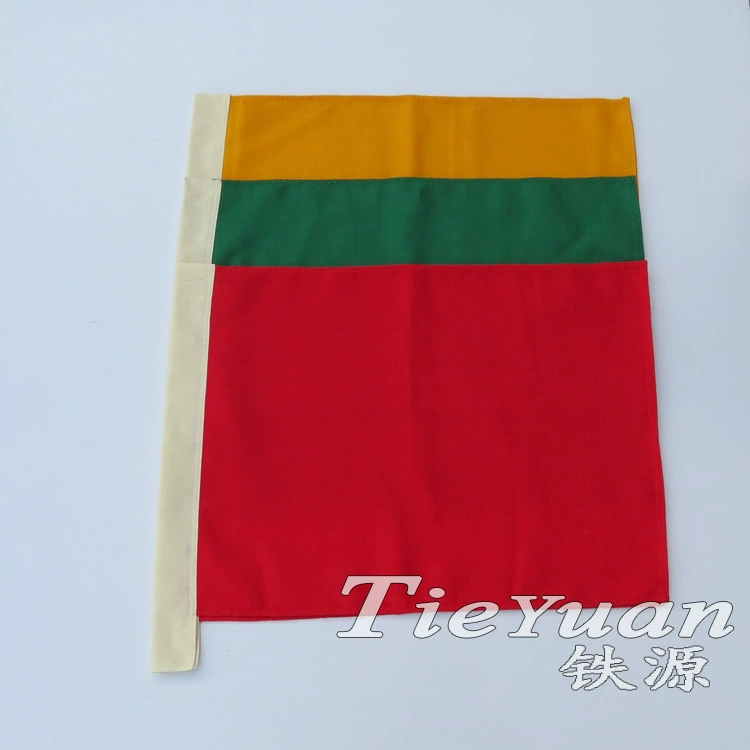 Железнодорожный сигнальный флаг красный желтый зеленый трехцветный сигнальный флаг Чистый шерстяной сигнальный флаг не прилипает к сигнальным флагам после мокрой воды