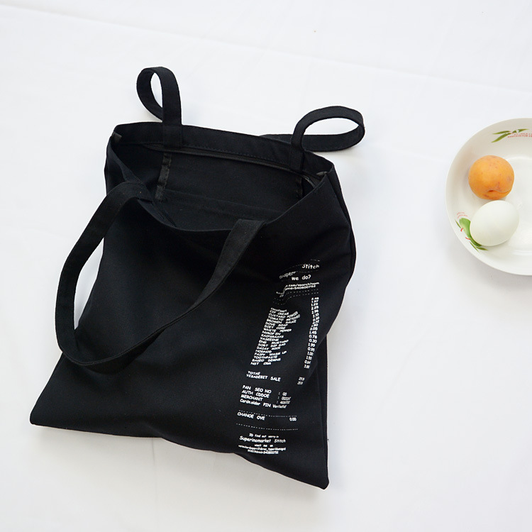 Nuevo ulzzang verano simple carta hombro bolsa de lona ins Hong Kong estilo bolso de las mujeres bolso de hombro estudiante universitario bolsa de tela mujeres