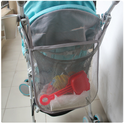 Infant car rear-mounted black grid hanging bag, diaper and tissue bag, baby stroller universal storage net bag