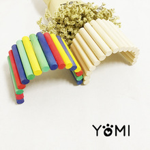 仓鼠乌龟松鼠金丝熊鹦鹉躲藏窝躲避屋拱桥玩具鸟木质彩色款