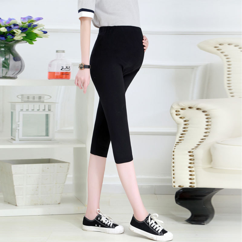 Pregnant women's pants summer wrinkle flat pregnant women's leggings modal cotton plus size plus size high elastic cropped pants Pregnant women's pants summer wrinkle flat pregnant women's leggings modal cotton plus size plus size high elastic cropped pants