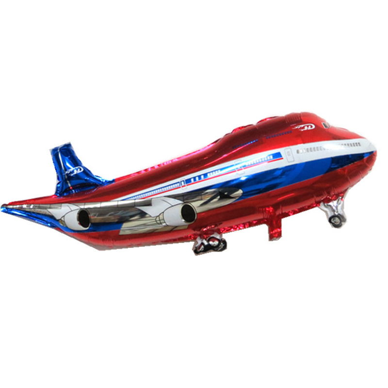 Globos de Papel de Aluminio Rojos y Azules con Forma de Avión, Venta al por Mayor, Decoración de Cumpleaños Infantil, Puesto Callejero, Globos de Dibujos Animados que Pueden Flotar para Fiestas
