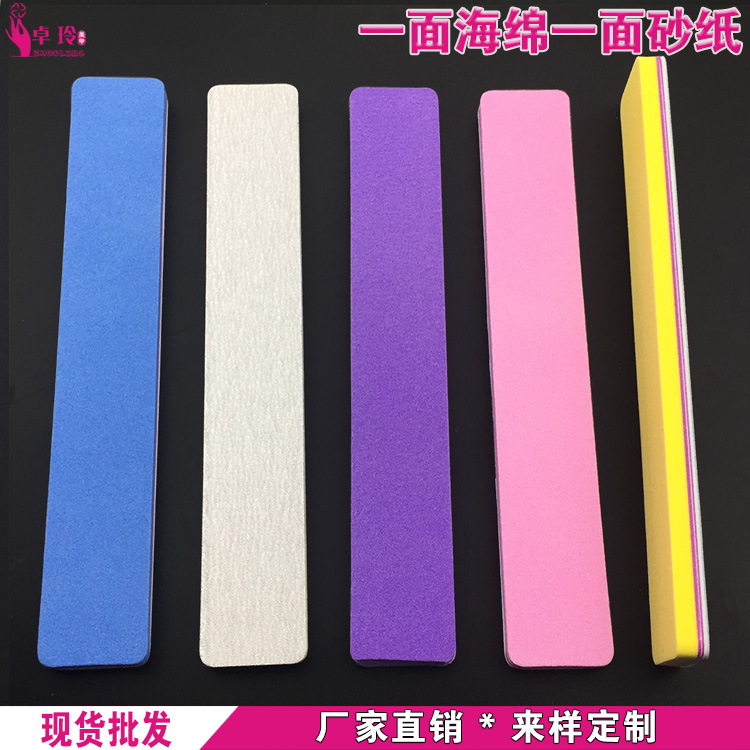 Directo de fábrica fototerapia uñas de doble uso frustración tira de uñas de cristal tira de molienda Archivo de esponja tira de arena impermeable rectangular