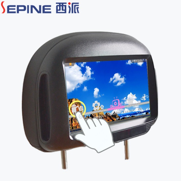 9寸4G网络更新网约车头枕触摸广告机出租车广告机4G车载广告机