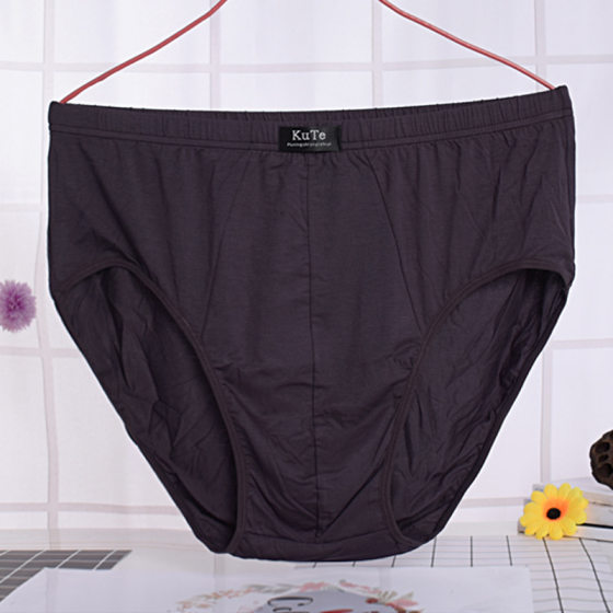 Independent packaging middle-aged and elderly modal men's high waist briefs plus fat guy plus extra large size bamboo fiber wholesale