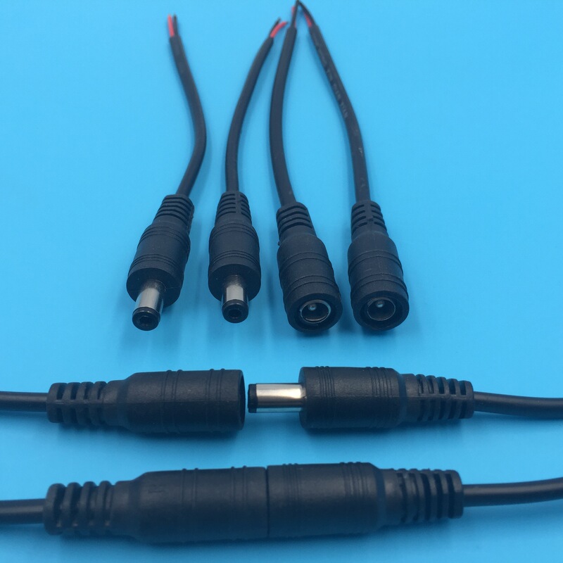 Factory Direct Supply DC male and female head wire DC Black male and female single head power cord 5.5 * 2.1mm monitoring power cord copper Factory Direct Supply DC male and female head wire DC Black male and female single head power cord 5.5 * 2.1mm monitoring power cord copper
