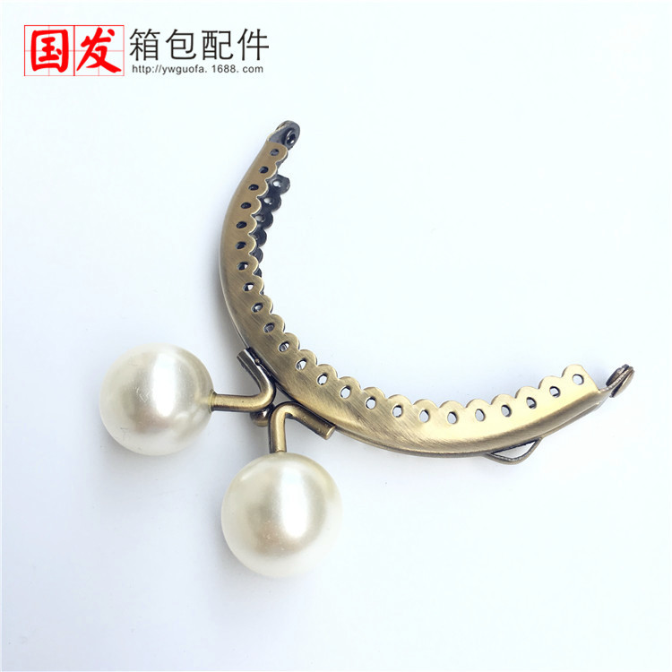 Sin stock: 8.5cm semicircular de encaje brillante caramelo oro 20MM perlas de bronce 0388 - GT