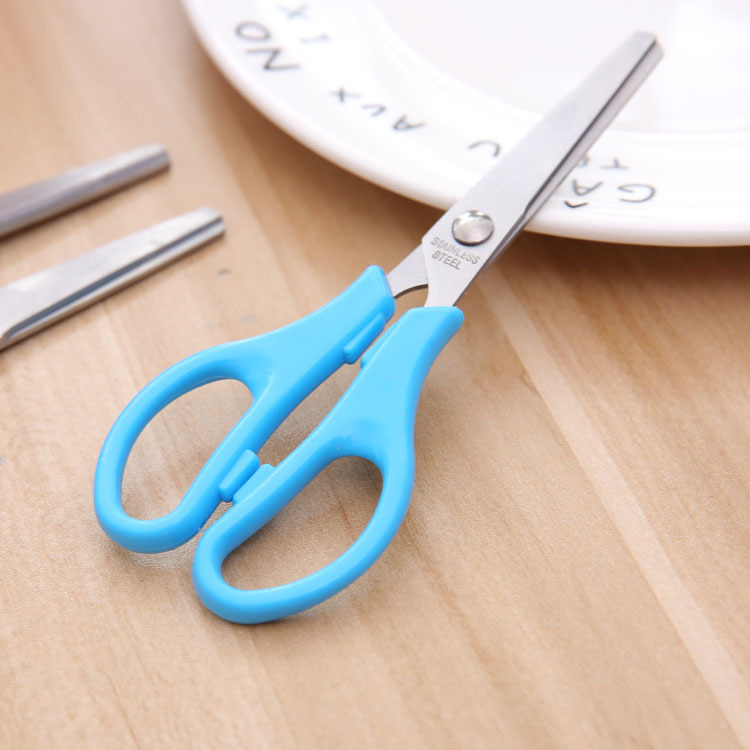 Suministros para estudiantes tijeras multifuncionales hechas a mano tijeras de seguridad para niños papelería al por mayor