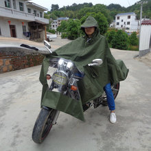 日强摩托车电动车帆布加厚雨衣 非一次性连体雨衣 电动车反光单