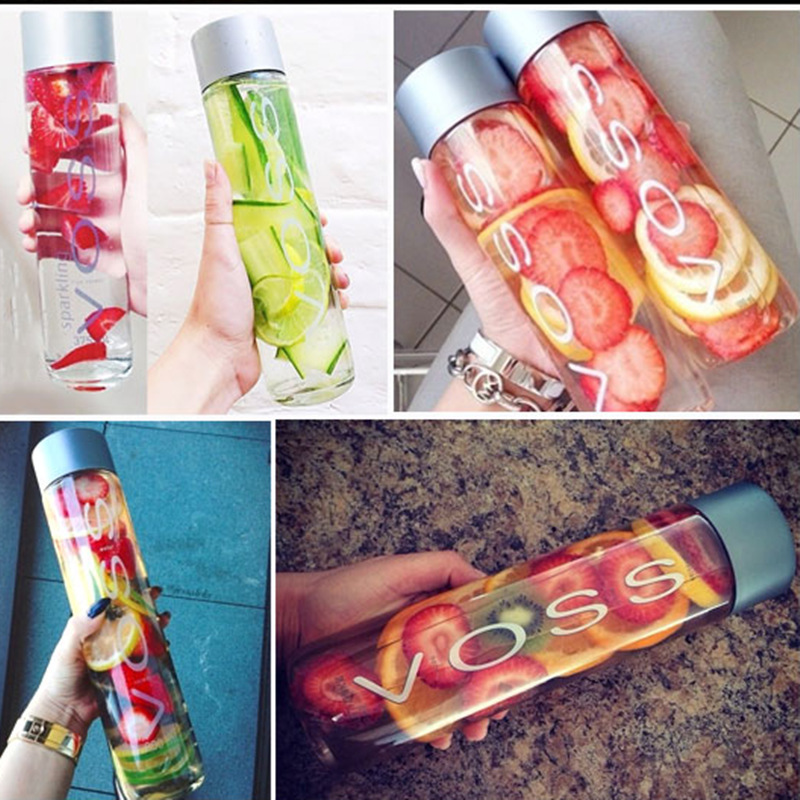 新款VOSS水瓶 饮料瓶 375ml直筒瓶 果汁瓶 矿泉水玻璃瓶