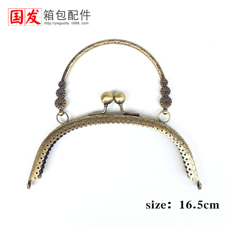 No en stock: 16.5CM arco dragón-fénix encaje cabeza de bola tres flores mano oro