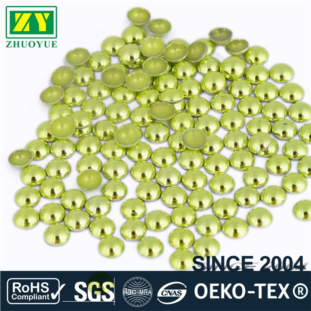 厂家直销韩国进口果绿环保半圆珠  服装辅料环保光亮烫片绿色铝片
