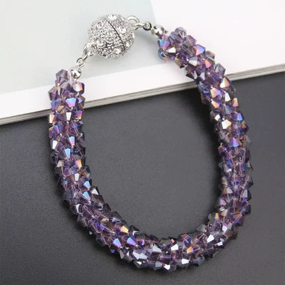 Хрустальная bracelet, милая модная чёрная бусиновая браслета для учащихся начальной школы, женский стиль, японский и корейский, корейский стиль, подарок на день рождения
