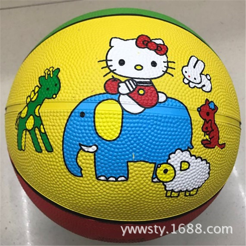 正品3号橡胶篮球红黄蓝绿色 4色橡胶卡通篮球3号篮球 可来样做|ms