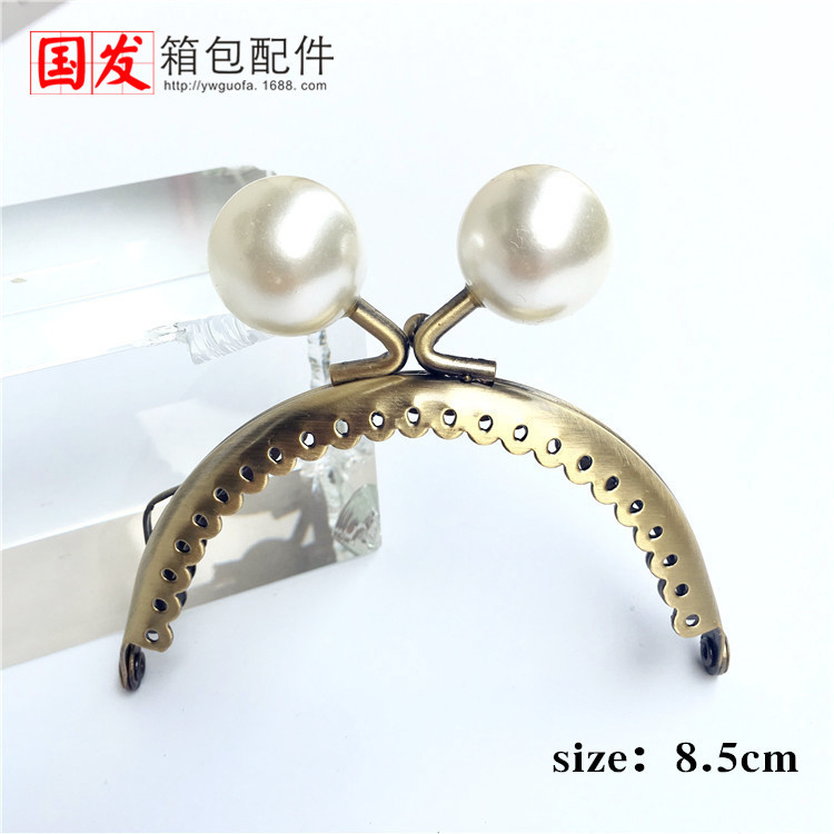 Sin stock: 8.5cm semicircular de encaje brillante caramelo oro 20MM perlas de bronce 0388 - GT