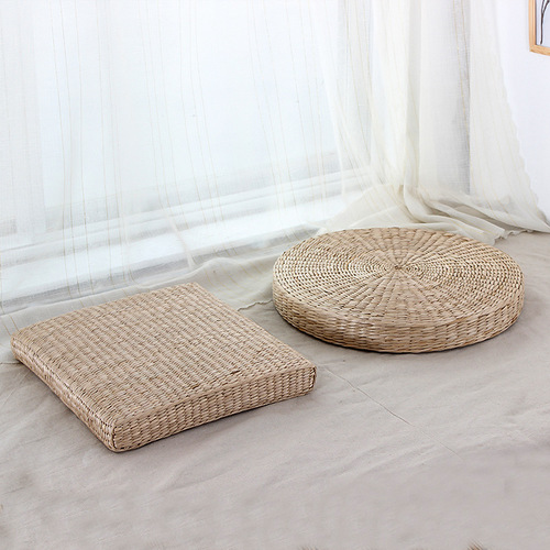 Wholesale manufacturer tatami grass woven cushion for meditation, balcony yoga, Zen practice, and prayer