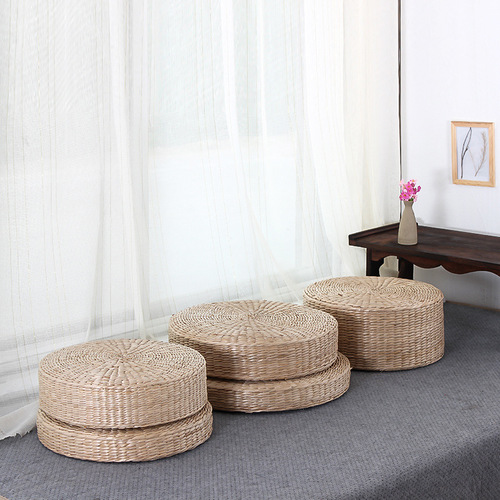 Wholesale manufacturer tatami grass woven cushion for meditation, balcony yoga, Zen practice, and prayer