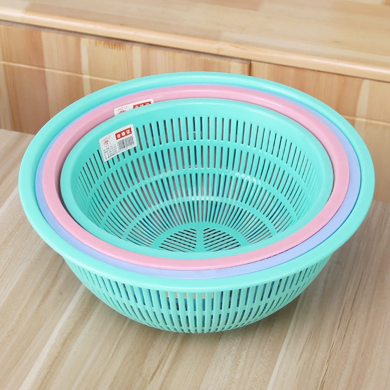 Prosperous round plastic dripping basket fruit basket multi -use dishes storage basket drain basket filter sieve 2 yuan store wholesale