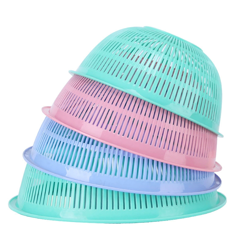 Prosperous round plastic dripping basket fruit basket multi -use dishes storage basket drain basket filter sieve 2 yuan store wholesale