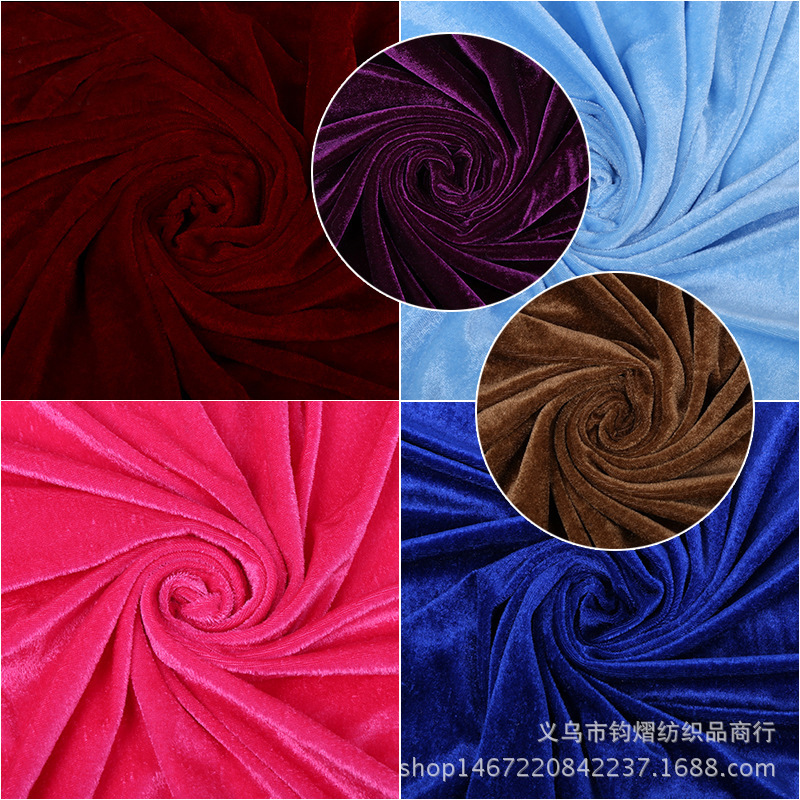 (Medium thick) gold velvet dense velvet fabric wedding stage meeting decorative cloth toy doll fabric
