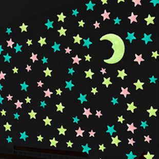 Luminous Fluorescent Star Wall Stickers Creative Three-dimensional Wall Stickers Bedroom Children's Room Dormitory Dormitory Decoration Christmas Gift