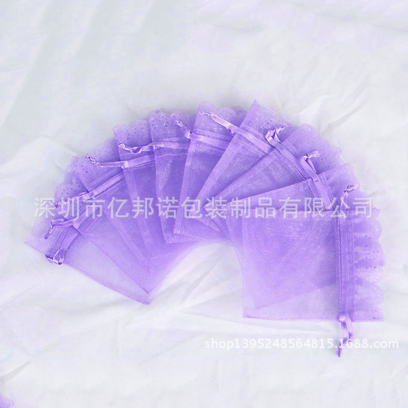 供应包装礼品纱袋 化妆品糖果纱袋 柯根纱袋 烫金纱袋批发订 制