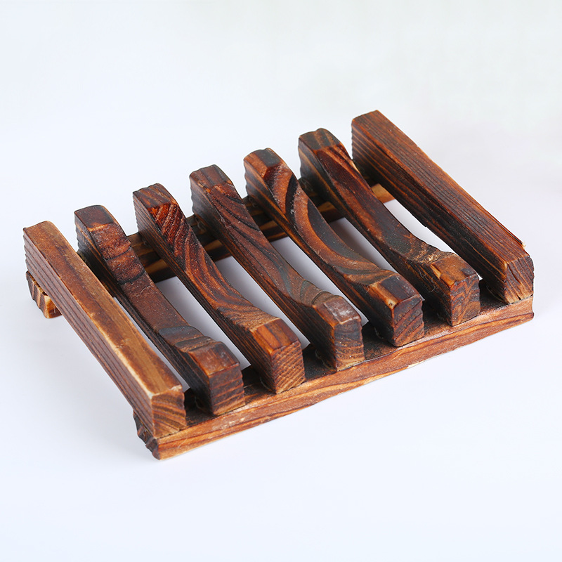 Soap holder factory direct carbonized bamboo wood soap rack handmade bathroom accessories soap rack processing soap rack wholesale
