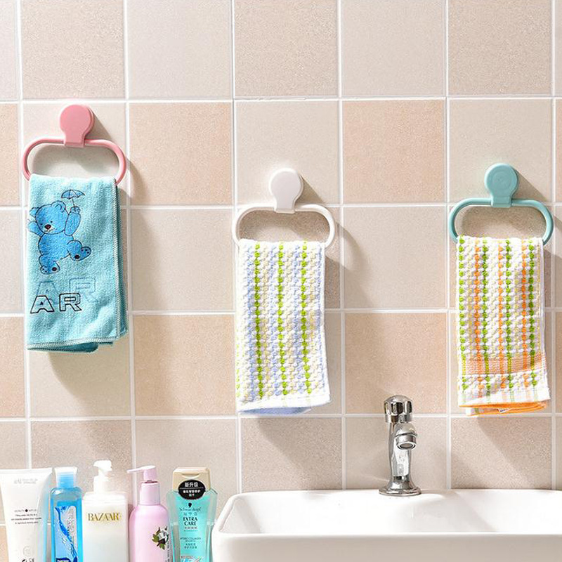 A201 adhesivo toalla anillo cocina trapo rack baño pared colgante toalla rack