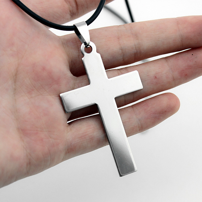 New Personalized Cross Trendy Men's Pendant Stainless Steel Cross Necklace Wholesale Export Hot Sale