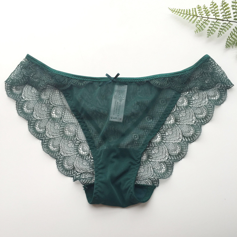 European and American lace hollow transparent women's underwear sexy low waist seamless briefs manufacturers in stock wholesale