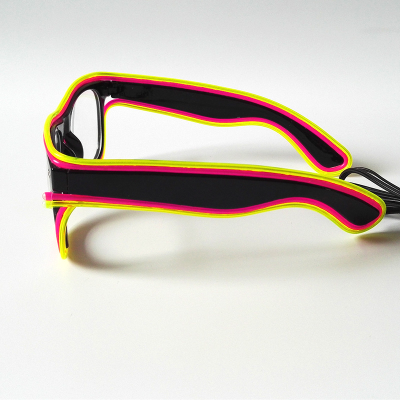 18 Nuevo el luminoso gafas LED de dos colores luminosos gafas flash gafas luminosas de fiesta
