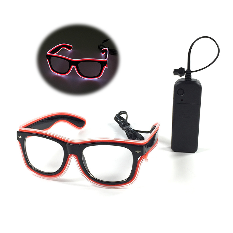 18 Nuevo el luminoso gafas LED de dos colores luminosos gafas flash gafas luminosas de fiesta
