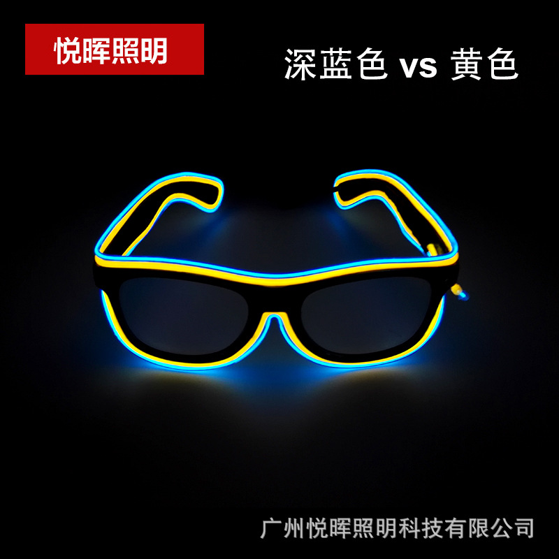 18 Nuevo el luminoso gafas LED de dos colores luminosos gafas flash gafas luminosas de fiesta