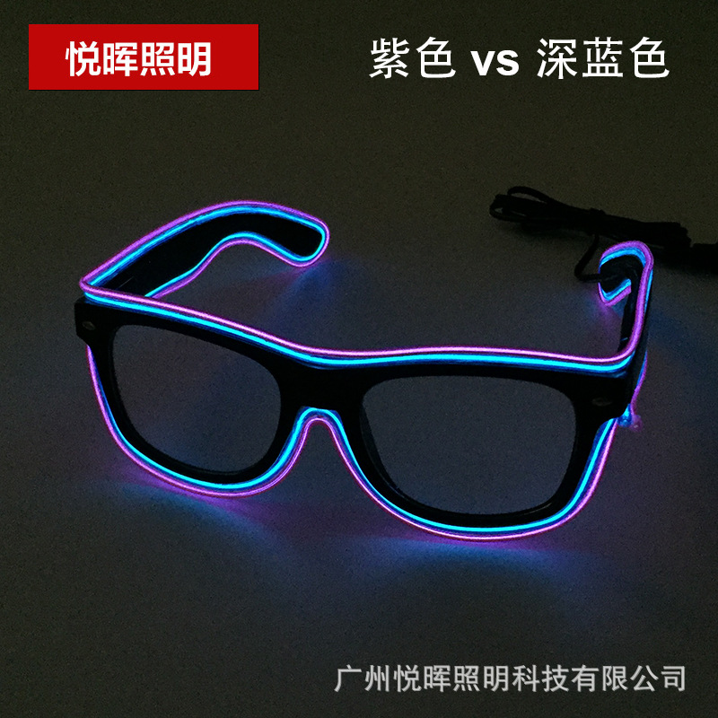 18 Nuevo el luminoso gafas LED de dos colores luminosos gafas flash gafas luminosas de fiesta