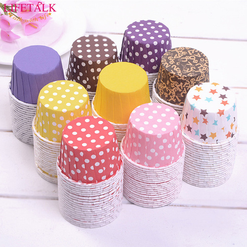100 cup cake packaging high temperature resistant coated roll cup muffin cup medium baking mold