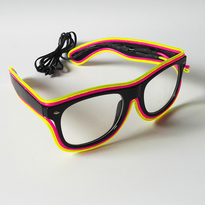18 Nuevo el luminoso gafas LED de dos colores luminosos gafas flash gafas luminosas de fiesta