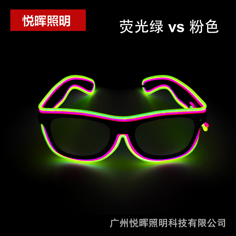 18 Nuevo el luminoso gafas LED de dos colores luminosos gafas flash gafas luminosas de fiesta
