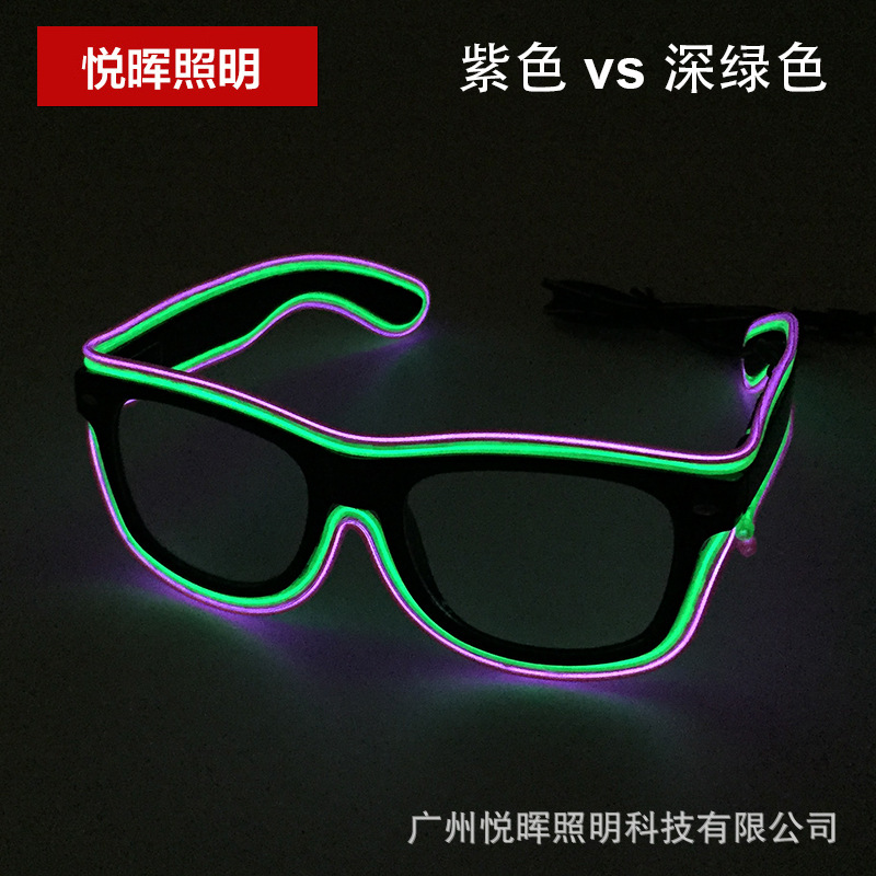 18 Nuevo el luminoso gafas LED de dos colores luminosos gafas flash gafas luminosas de fiesta