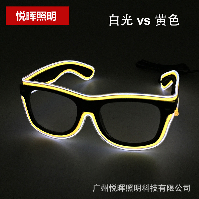 18 Nuevo el luminoso gafas LED de dos colores luminosos gafas flash gafas luminosas de fiesta