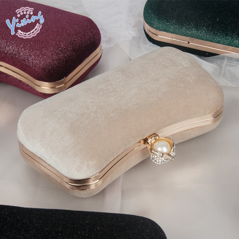 Nuevo terciopelo bronceado bolso de noche vintage partido bolso de la boda Bolsa De noche Socialite bolsa de vestido de cheongsam