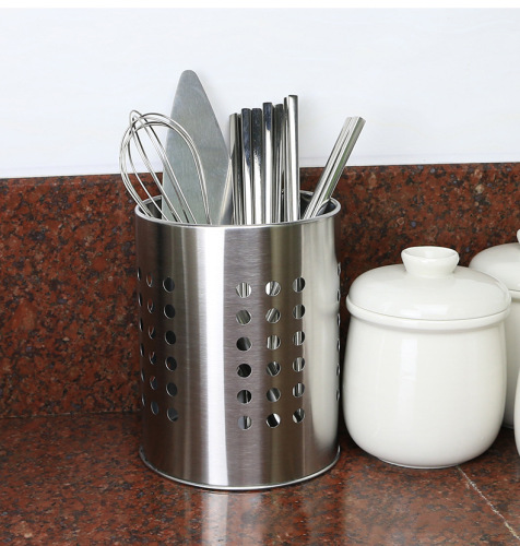 Stainless steel chopstick holder kitchen small tools tableware chopstick cage fork knife scissors holder with holes for draining and storage