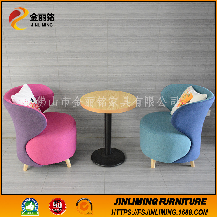 Rural simple pequeño apartamento sofá cafetería sofá ocio manicura sofá silla nórdica sofá de tela única image 3