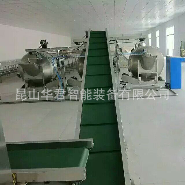 食品级皮带输送 食品厂爬坡皮带输送 斜坡下料输送