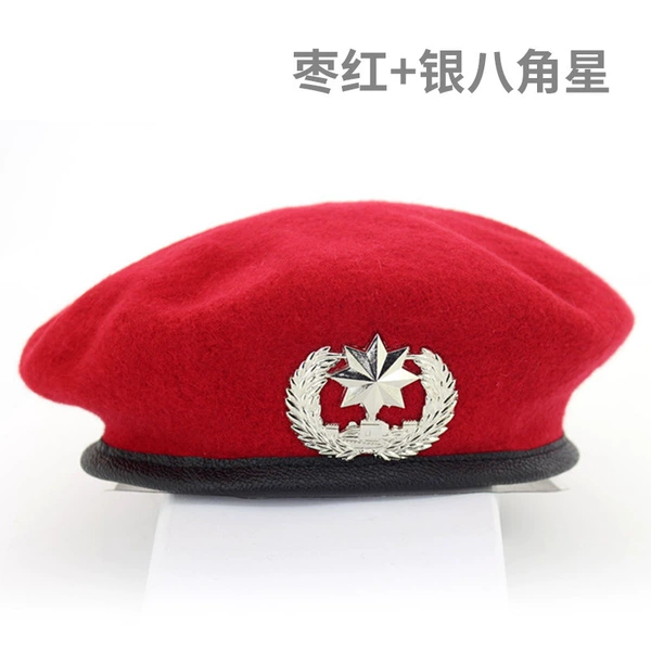 Jujube red+silver octagonal star