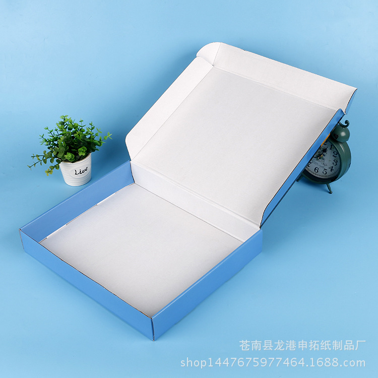 订购物流彩色特硬服装包装飞机盒定购logo彩印瓦楞包装服装飞机盒