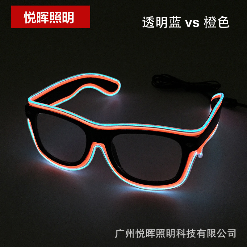 18 Nuevo el luminoso gafas LED de dos colores luminosos gafas flash gafas luminosas de fiesta