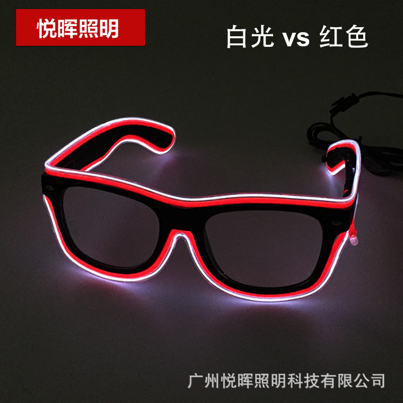 18 Nuevo el luminoso gafas LED de dos colores luminosos gafas flash gafas luminosas de fiesta